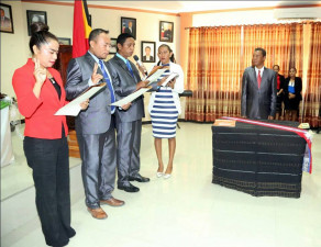 MembrusKonselluNasionálTraballu 2 292x225 Swearing in of Members of the National Labour Council and Labour Arbitration Council