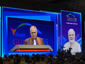  Minister Bendito Freitas accompanies the Head of State at the 10th Vibrant Gujarat Global Summit 2024