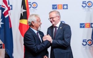  Xanana Gusmão and Anthony Albanese discuss broadening and strengthening of cooperation between Timor Leste and Australia