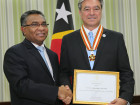 Tony Cabral receives Collar of the Order of Timor-Leste