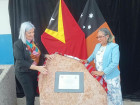 more: A commemorative plaque in Darwin marks the 50th anniversary of the arrival of the first Timorese refugees in Australia A commemorative plaque in Darwin marks the 50th anniversary of the arrival of the first Timorese refugees in Australia